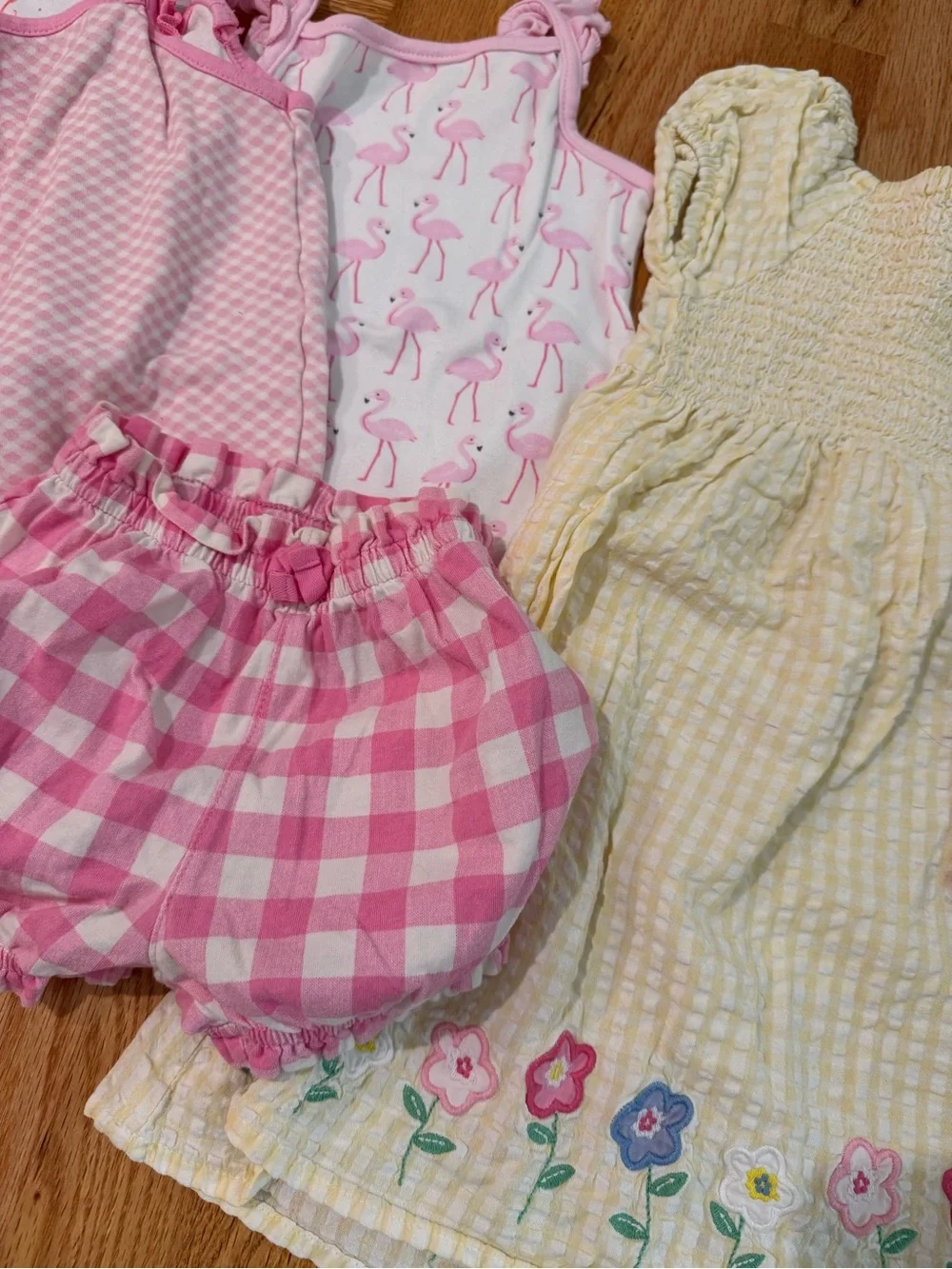 Summer girl bundle 18-24 month baby flower dress swim bubble shorts 7 onesies